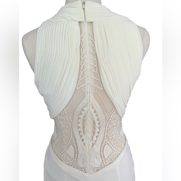 Sheike Dress Cream Maxi Lace Inserts Sleeveless Goddess Special Occasion Size 8 - Picture 4 of 6